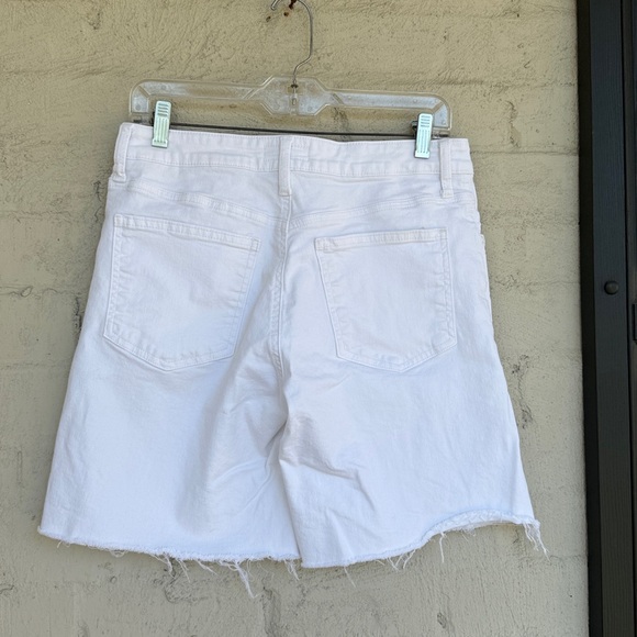 Kut From The Kloth Hailey High Rise White Denim Bermuda Shorts Size 6 - Picture 8 of 14